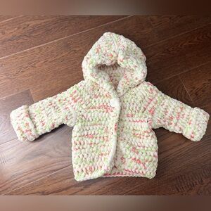 Newborn baby sweater, baby girl crochet sweater